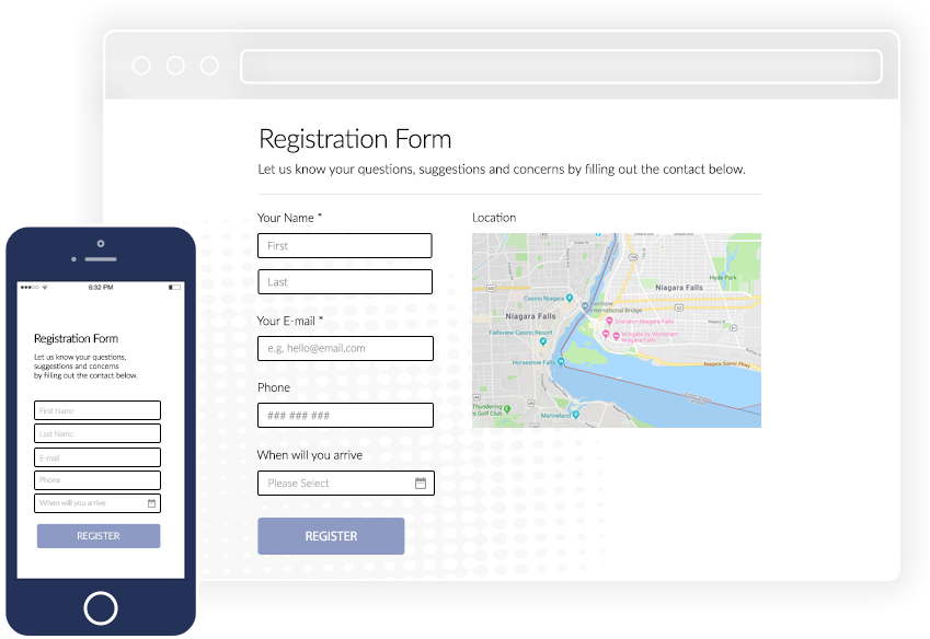 Post Event Survey browser on desktop and mobile