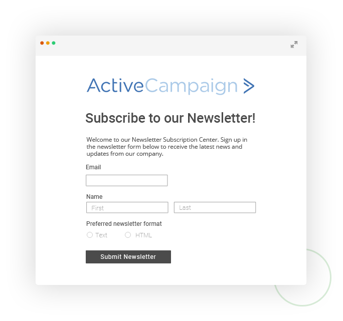 web form with activecampaign integration
