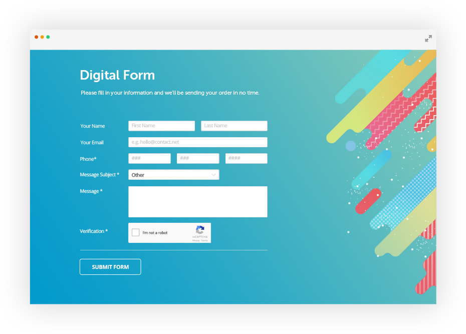 digital form example