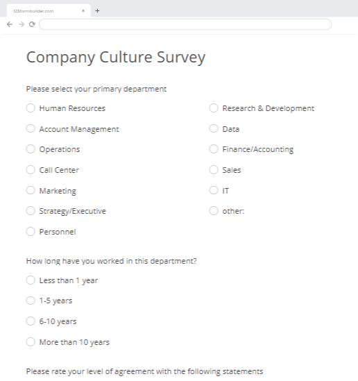 Company Culture Survey