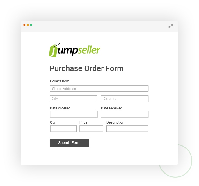 jumpseller purchase order form